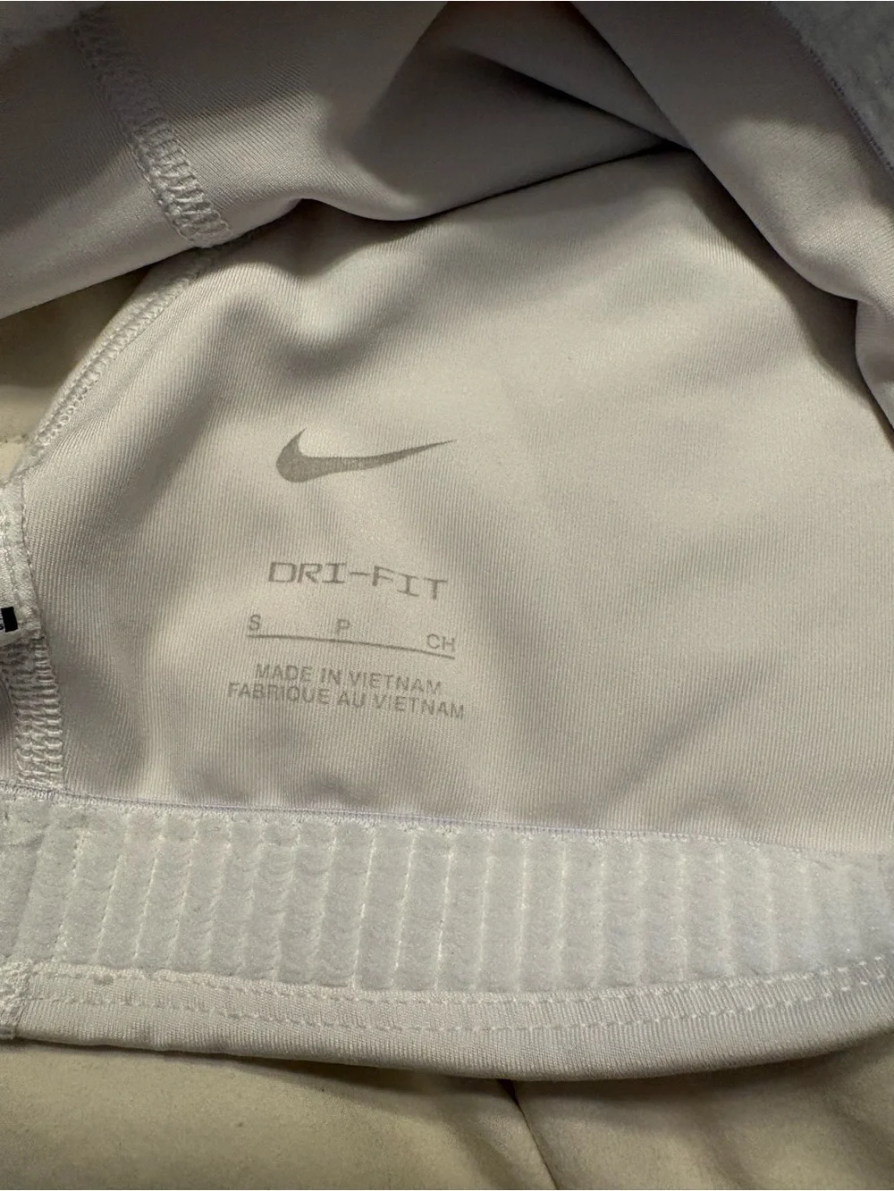 Nike White Racerback Sports Bra with Black Swoosh